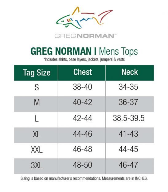 Greg Size Chart